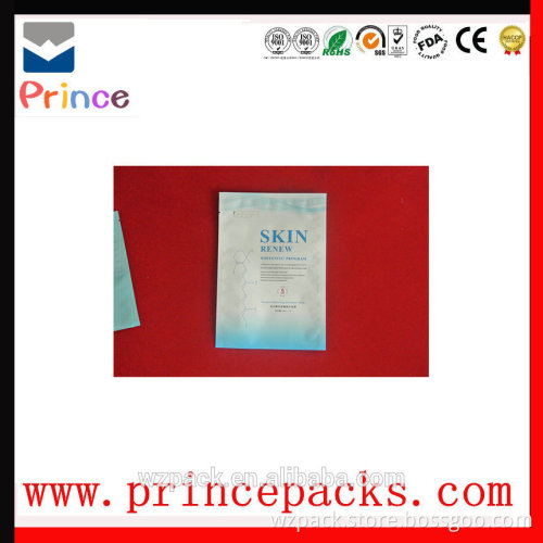 Professional Manufacturer Three side seal Aluminum foil plastic cosmetic bag for facial mask packaging